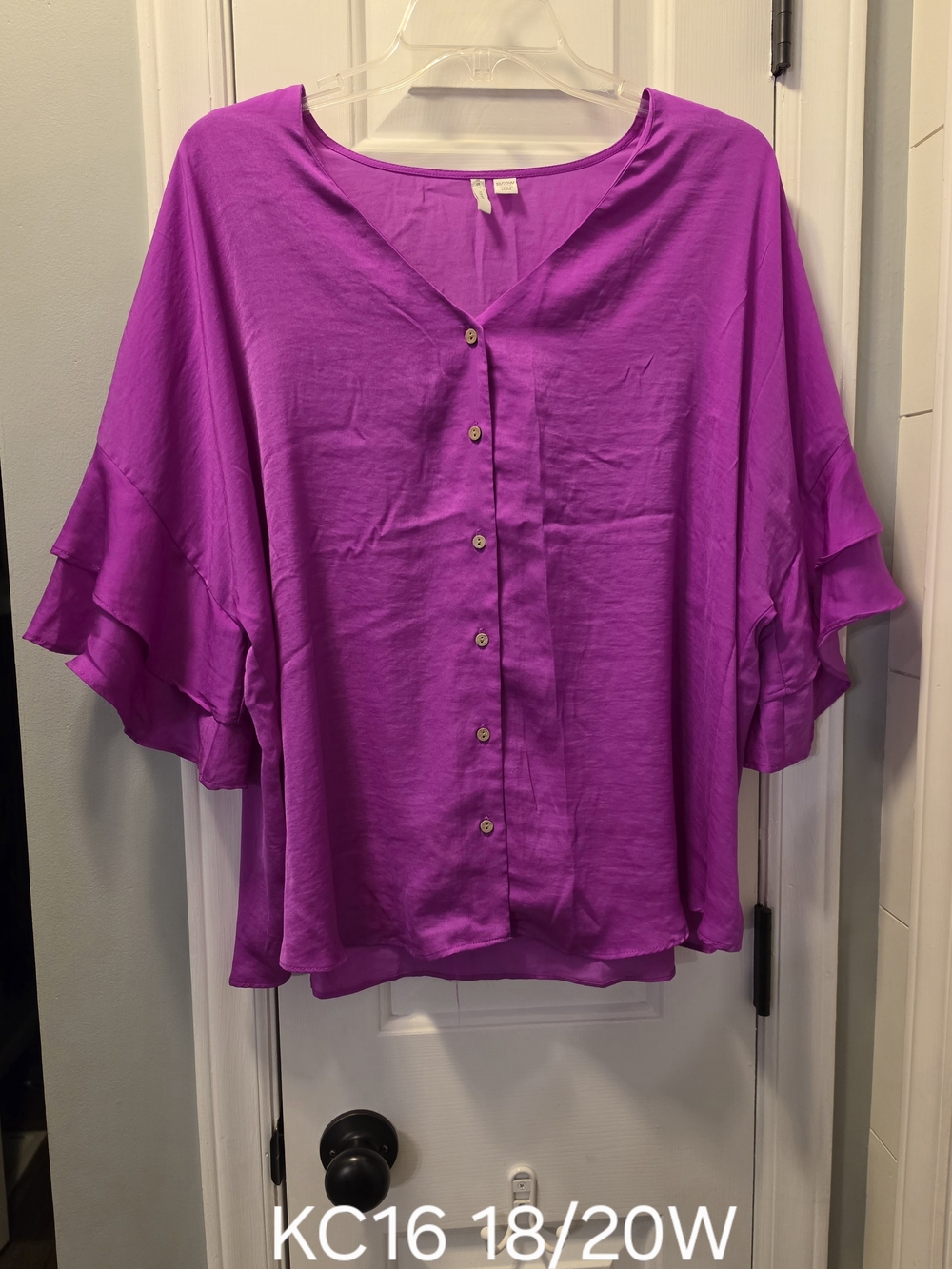 Purple Button-Front Women's Top - Brand Unspecified